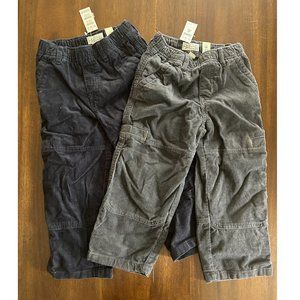 4T BOYS Gray and Green Corduroy Pants, NEW, THE CHILDREN'S PLACE Set of 2 Pairs)